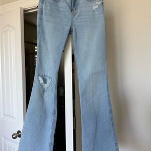Abercrombie & Fitch Girls Light Blue Flare Jeans